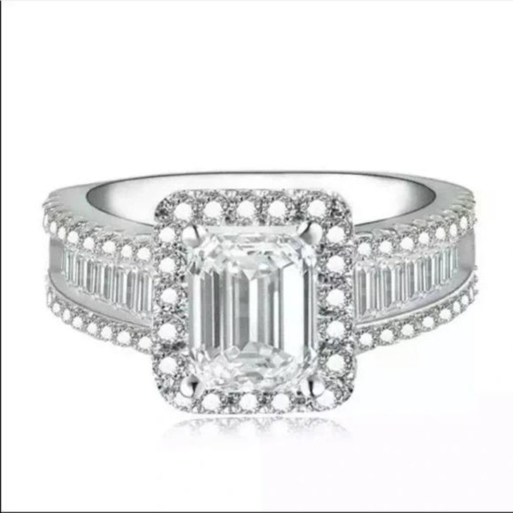NEW 925 STERLING SILVER ENGAGEMENT RING - Picture 3 of 3